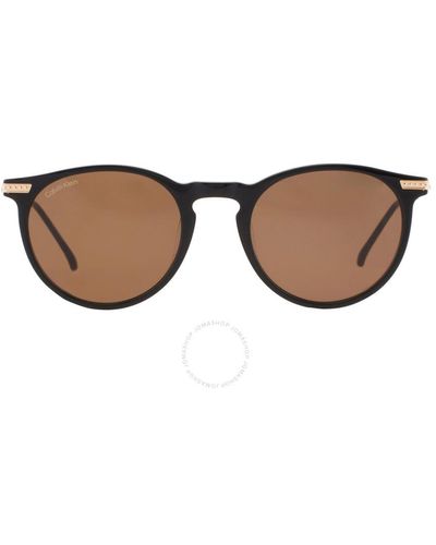 Calvin Klein Light Oval Sunglasses Ck22528ts 001 51 - Brown