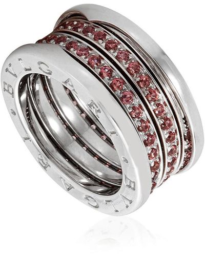 BVLGARI 18k White Gold Double B - Metallic