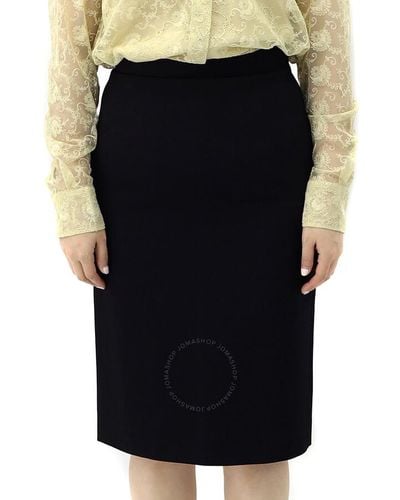 Burberry Wool Pencil Skirt - Black