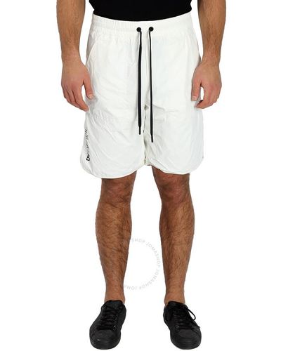 Moncler Natural Drawstring Bermuda Nylon Shorts - White