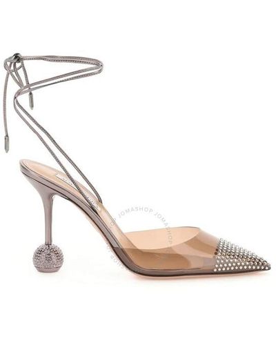 Aquazzura Nights 9 Pointed Toe Court Shoes - Metallic