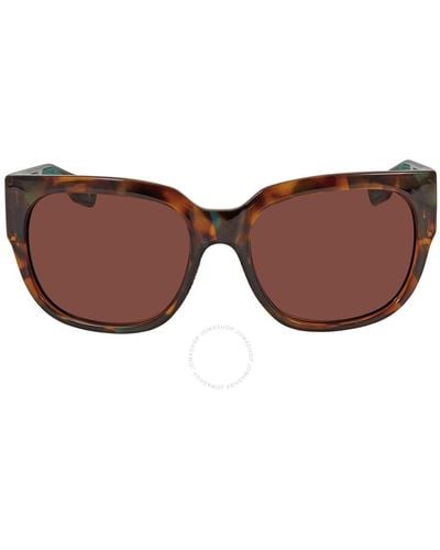 Costa Del Mar Waterwoman Copper Polarized Polycarbonate Cat Eye Sunglasses Wtw 250 Ocp 55 - Brown
