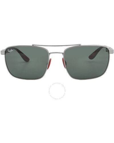 Ray-Ban Scuderia Ferrari Dark Square Sunglasses Rb3715m F00171 58 - Grey
