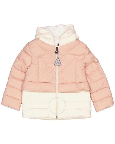 Moncler Girls Pastel Liama Down Puffer Jacket - Pink