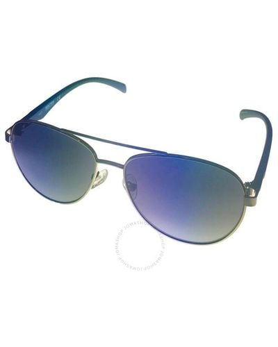 Kenneth Cole Smoke Gradient Pilot Sunglasses Kc1318 10b 58 - Blue