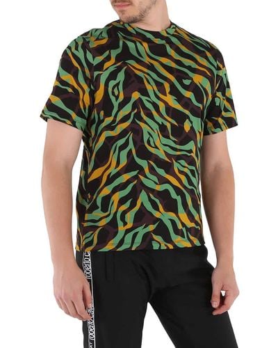 Roberto Cavalli Jungle / Aragonite Tiger Twiga Print T-shirt - Green