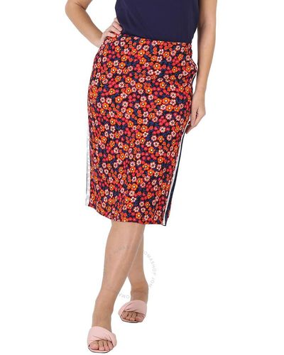 Marni Floral-print Straight Skirt - Red