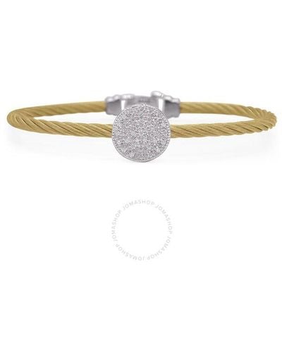 Alor Cable Taking Shapes Disc Bracelet With 18k Gold & Diamonds - White