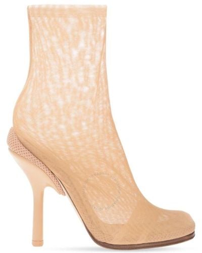 Burberry Gennie Tulle Sock Detail Ankle Boots - Brown