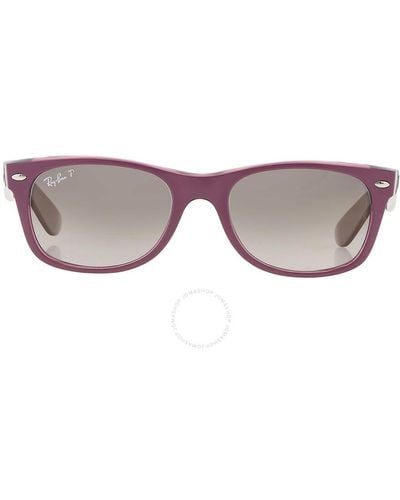 Ray-Ban New Wayfarer Classic Gray Gradient Square Sunglasses Rb2132 6606m3 52 - Brown