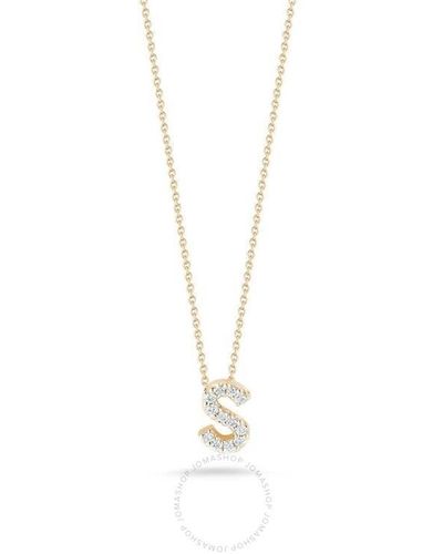 Roberto Coin Tiny Treasure 18k Yellow Gold Letter S Initial Necklace - Metallic