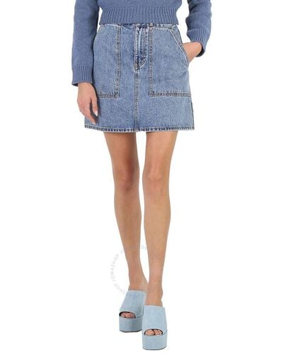 COACH Cotton Denim Mini Skirt - Blue