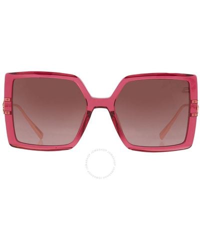Chopard Brown Gradient Square Sunglasses Sch334m 0afd 56 - Pink