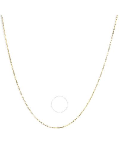 Haus of Brilliance Solid 14k Gold 1.5mm Paperclip Chain Necklace - Metallic