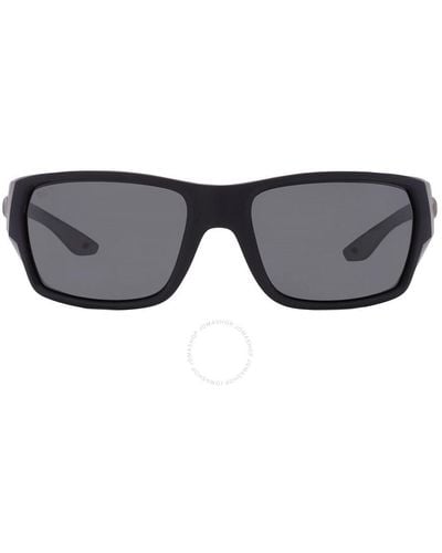 Costa Del Mar Tailfin Gray Polarized Glass Rectangular Sunglasses 6s9113 911301 57