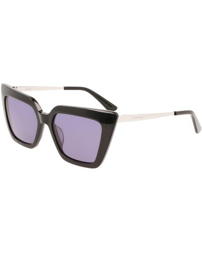 Calvin Klein Purple Cat Eye Sunglasses - Black