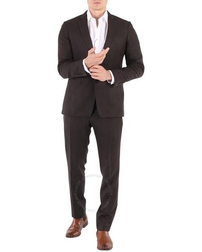 Burberry Dark Slim Fit Puppytooth Check Wool Suit - Black
