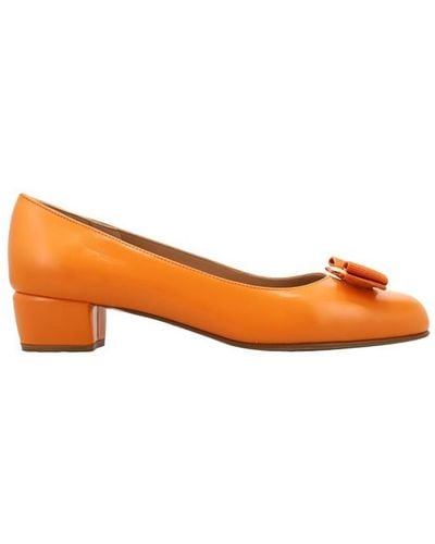 Ferragamo Vara Bow Pump Shoe - Orange