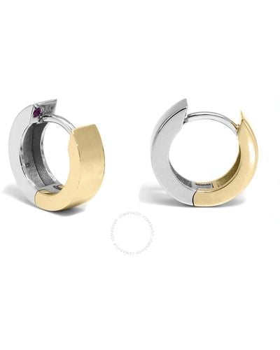 Roberto Coin 18k Yellow And White Gold Oro Classic Hoop Earrings - Metallic