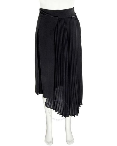 Moncler Asymmetric Pleated Skirt - Black