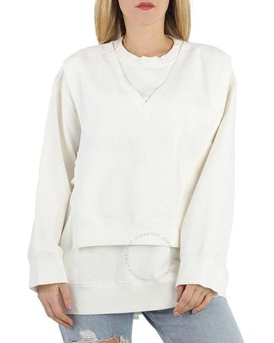 MM6 by Maison Martin Margiela Mm6 Layered Boxy Sweatshirt - White