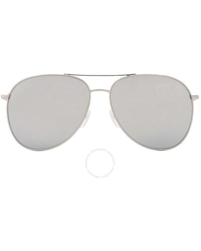 Longchamp Silver Mirror Pilot Sunglasses Lo139s 043 59 - White