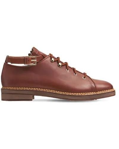 Max Mara Hayle Leather Lace-up Shoes - Brown
