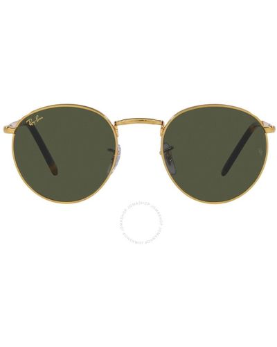 Ray-Ban New Round Green Sunglasses Rb3637 919631 53