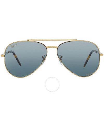 Ray-Ban New Aviator Polarized Clear Gradient Dark Sunglasses Rb3625 9196g6 62 - Grey