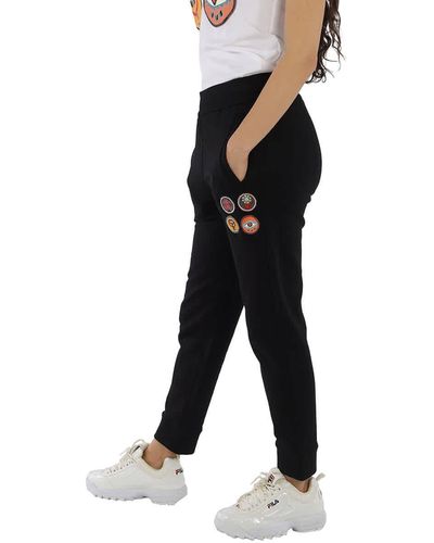 Roberto Cavalli Lucky Symbols Applique Relaxed Fit Joggers - Black