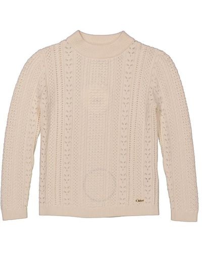 Chloé Girls Chunky Knitted Sweater - White