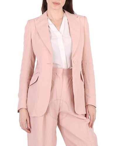 Stella McCartney Rose Fluid Linen Single-breasted Blazer - Pink