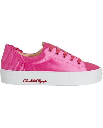 Charlotte Olympia Sneaker Satin W Pleat Bk - Pink