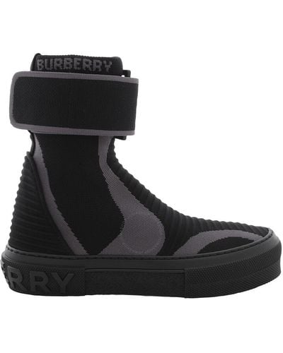 Burberry Knitted Sub High-top Sock Sneakers - Black