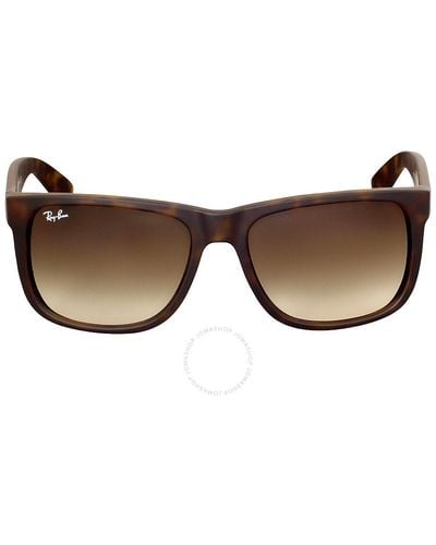 Ray-Ban Justin Classic Gradient Square Sunglasses Rb4165 710/13 54 - Brown