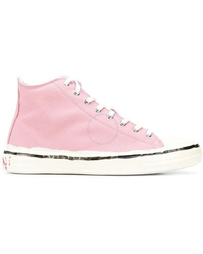 Marni Cotton Canvas High-top Sneakers - Pink