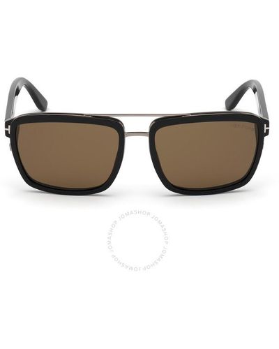 Tom Ford ANDERS - Gafas De Sol - Glossy Black-dark Sky Blue/negro