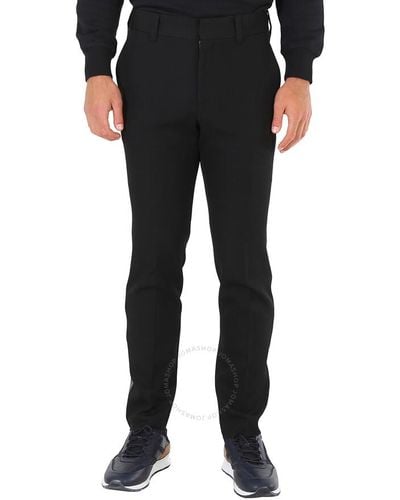 Burberry Leather Side-striped Tailored Trousers - Black