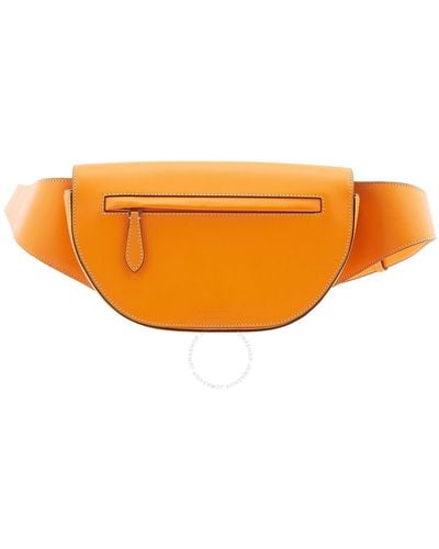 Burberry Small Topstitched Leather Olympia Bum Bag - Orange