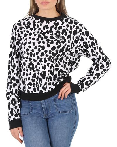 Moschino Underwear Leopard Print Cotton Sweatshirt - Black