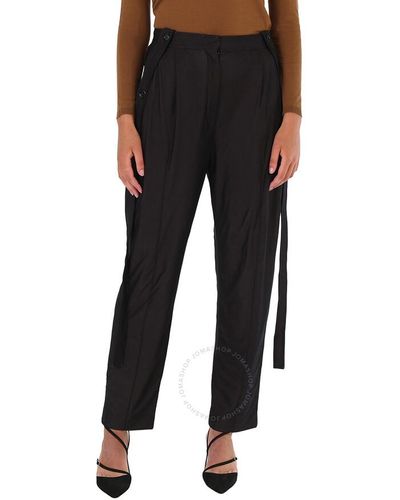 Burberry Chiffon And Jersey Tailored Trousers - Black