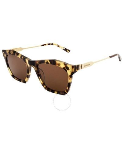 Calvin Klein 140 Mm Rectangular Sunglasses Ck20700s 244 53 - Brown