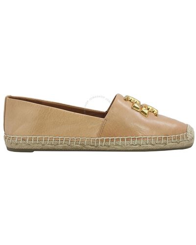 Tory Burch Leather Eleanor Espadrilles, Size - Brown