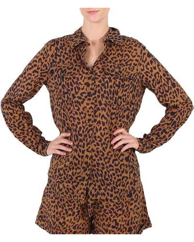 Essentiel Antwerp Essentiel Sinus The Sinus Leopard Print Shirt - Multicolour