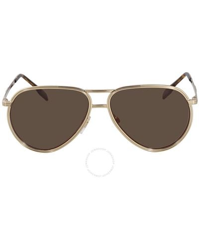 Burberry Scott Dark Brown Pilot Sunglasses Be3135 110973 59