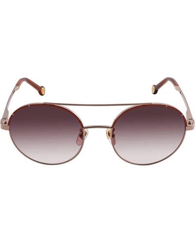 Carolina Herrera Gradient Purple Round Sunglasses - Brown