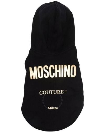 Moschino Logo Printed Dog Hoodie - Black