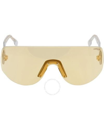 Carrera Yellow Gold Mirror Shield Sunglasses - Natural