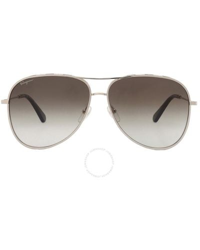 Ferragamo Green Gradient Pilot Sunglasses Sf268s 709 62 - Grey