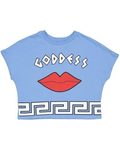 Yazbukey T-shirt Goddess Croptop Cotton - Blue